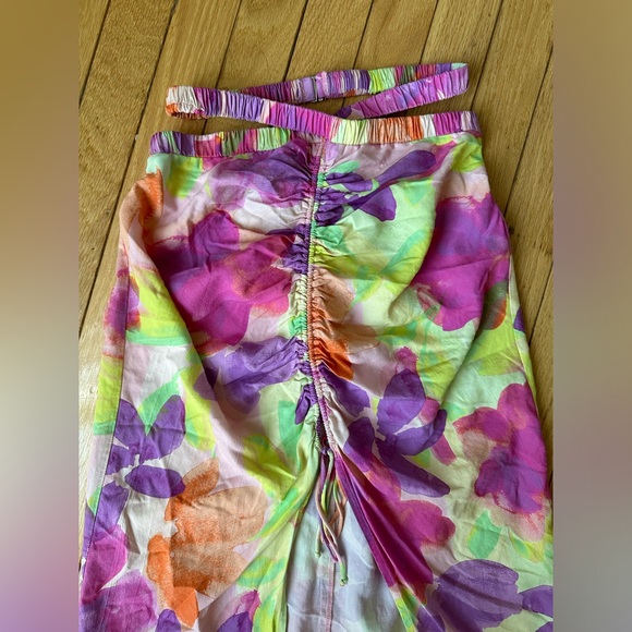 For Love And Lemons Pink and Orange Midi Skirt - Picture 4 of 8